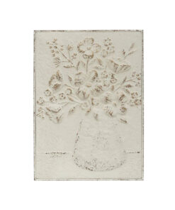 Embossed Metal Wall Decor - Flowers in Vase