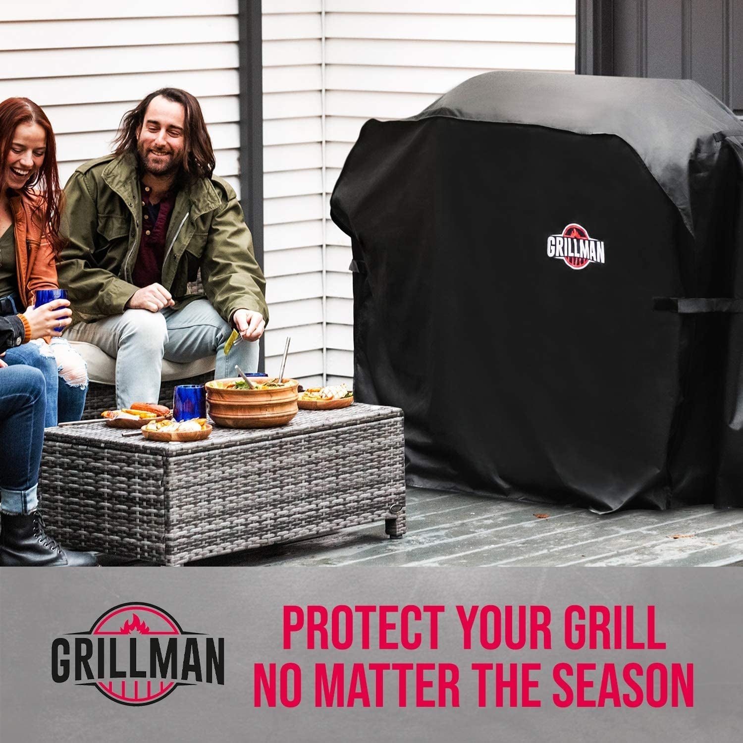 Grillman Premium Grill Cover for Outdoor Grill. BBQ Cover. Rip-Proof. Waterproof. Large Top Heavy Duty Grill Cover for outside Grill. Barbecue Cover & Gas Grill Covers (58 L X 24 W X 48 H. Black) - Image 6