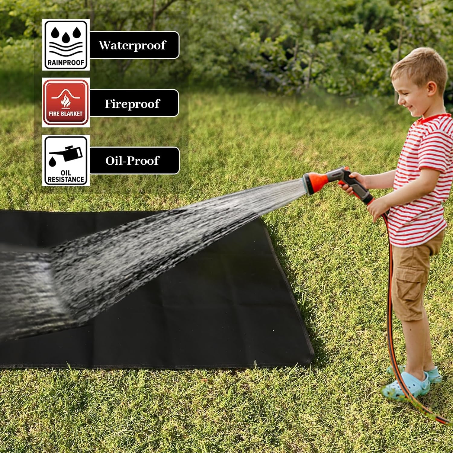 48 X 30 Inch under Grill Mats for Outdoor Grill Fireproof Grill Pad for Fire Pit Grill Deck Patio Protector BBQ Mat Indoor Fireplace Mat Fire Pit Mat Water Resistant & Oil Proof Pad - Image 6