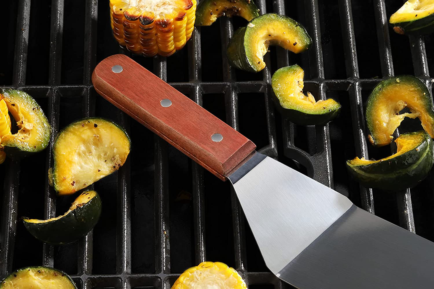 New Star Foodservice 36275 Wood Handle Grill Turner/Spatula. 12.5-Inch - Image 6