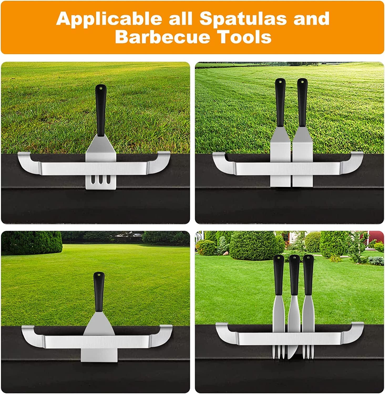 10 Inch Griddle Spatula Holder Magnetic Design. Stainless Steel Grill Barbecue Tool Rack. Griddle Accessories for Blackstone Flat Top Griddle and Other Grill Griddles (2 Pcs) - Image 5