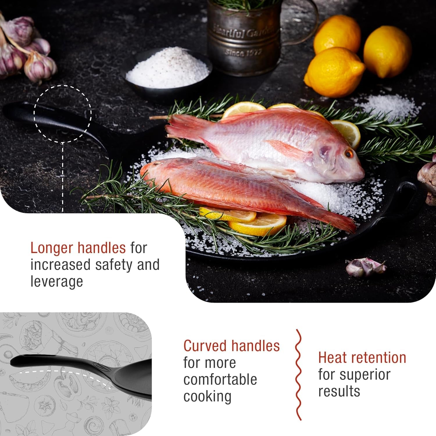 Victoria 12-Inch Cast Iron Comal Pizza Pan with a Long Handle and a Loop Handle. Preseasoned with Flaxseed Oil. Made in Colombia - Image 4