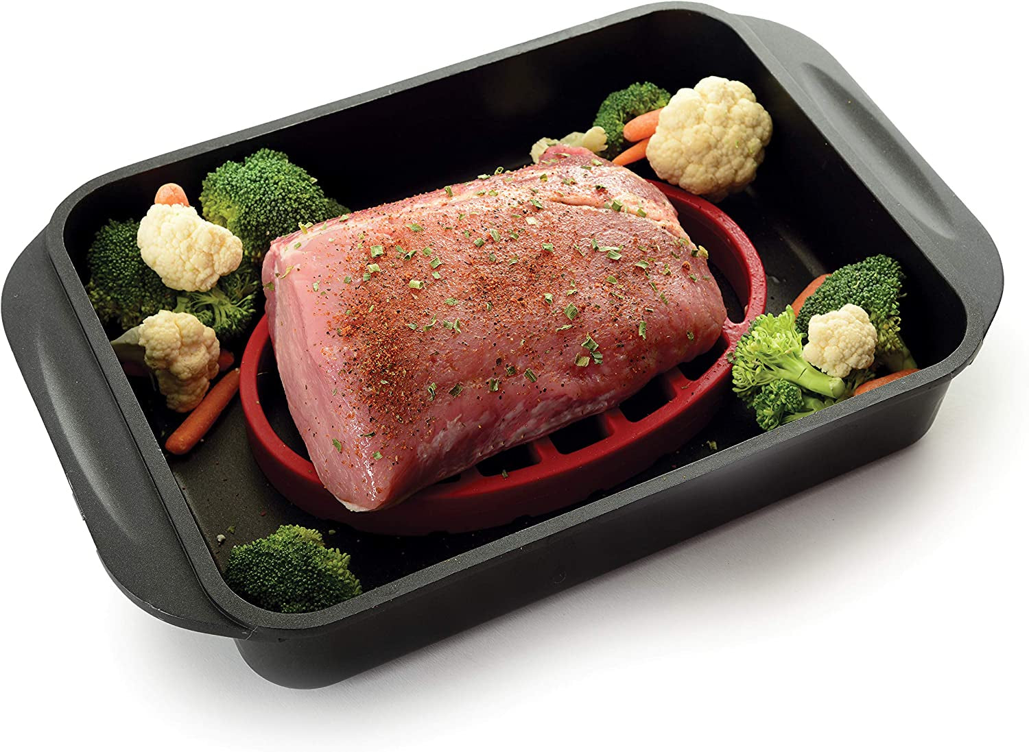 Norpro 405 Oval Silicone Roast Rack. Red 9X6 - Image 5