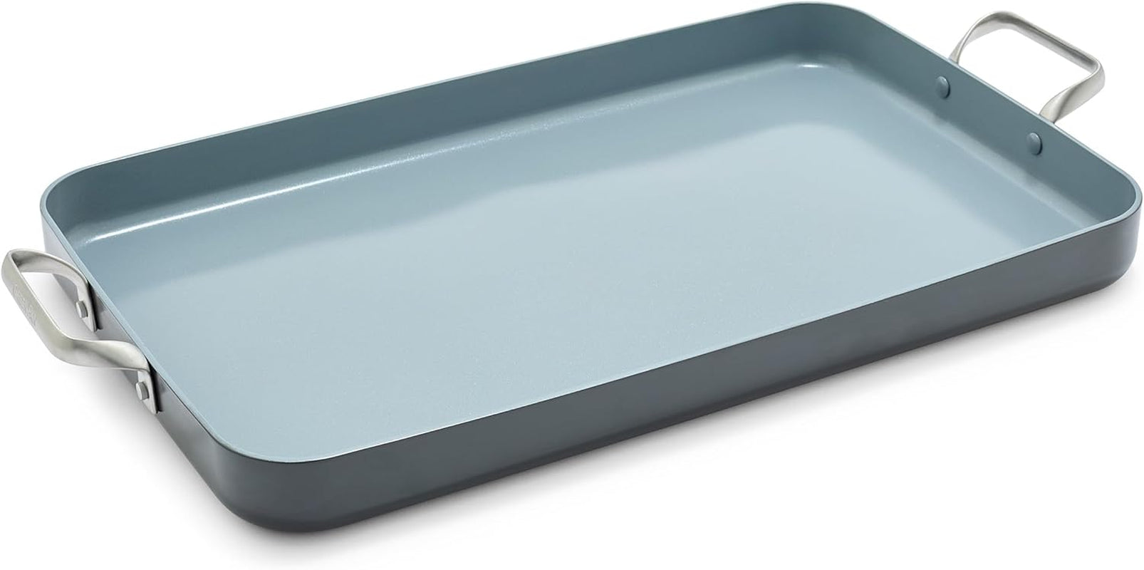 Greenpan Valencia Pro 18 X 11 Double Burner Griddle Pan. Induction Suitable. Ceramic Nonstick Pfas-Free. Rectangular Stovetop Cookware. Stainless Steel Handles. Dishwasher. Oven & Broiler Safe. Gray - Image 13