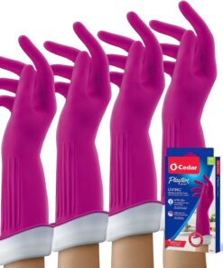 Living Reuseable Rubber Cleaning Gloves. Medium 2 Pairs [Packaging and Color May Vary]