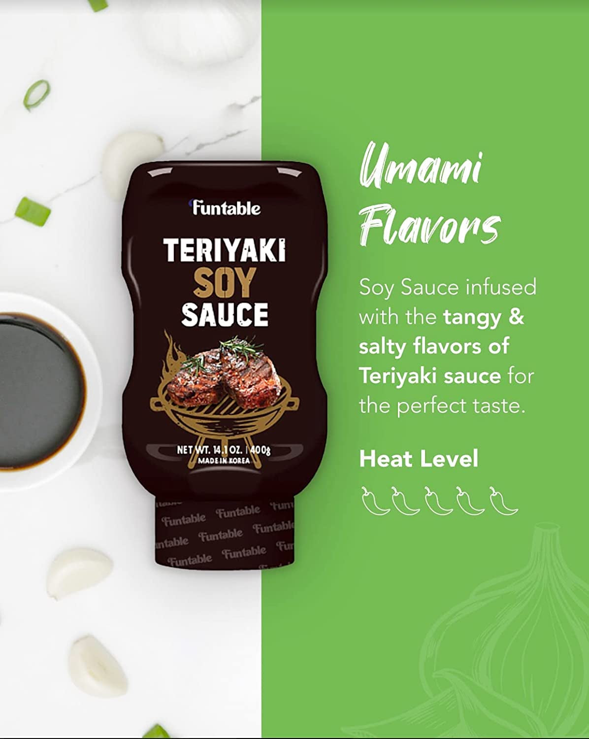 Funtable TERIYAKI SOY SAUCE (Teriyaki. 14.1Oz. Pack of 1) - Korean Authentic Sweet Soy Sauce. Low-Calorie. Ideal for Dipping. Marinating. & Seasoning Korean Bulgogi. Meats. & Grilled Dishes. - Image 2