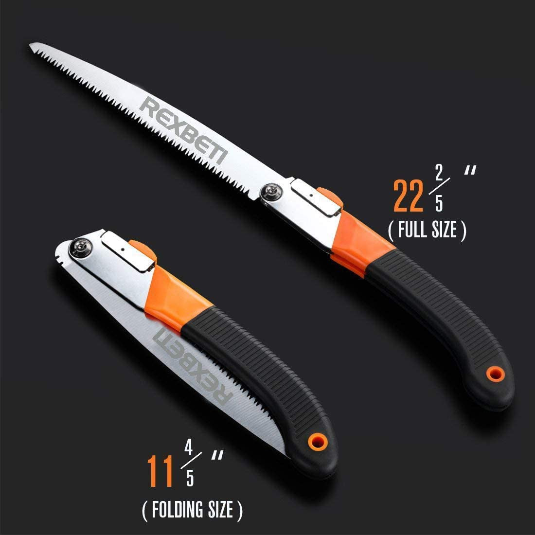 REXBETI Folding Saw. Heavy Duty 11 Inch Extra Long Blade Hand Saw for Wood Camping. Dry Wood Pruning Saw with Hard Teeth. Quality SK-5 Steel - Image 5