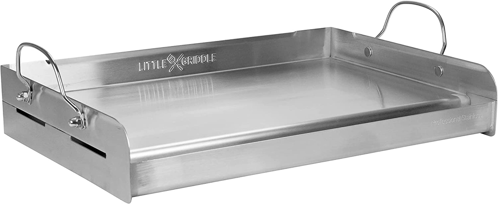 Griddle-Q GQ230 100% Stainless Steel Professional Quality Griddle with Even Heat Cross Bracing and Removable Handles for Charcoal/Gas Grills. Camping. Tailgating. Parties (25X16X6.5) - Image 3