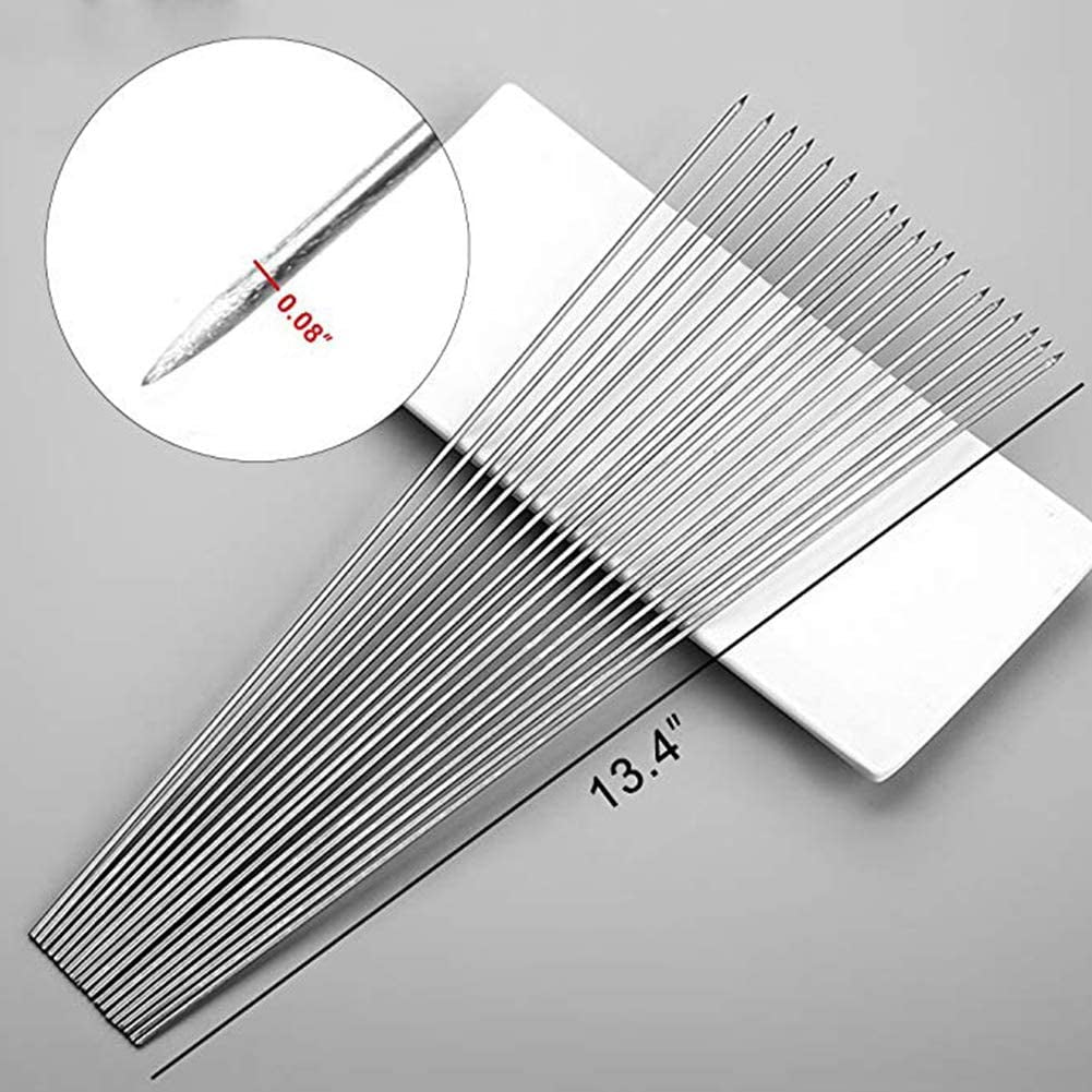 Bigotters Barbecue Skewers. 100PCS Skewers for Grilling Stainless Steel Skewers BBQ Needle Sticks Metal Skewers for Meat Shrimp Chicken Vegetable Outdoor Cooking - Image 2