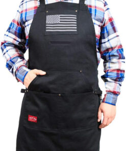 Jaycee Apron for BBQ. Grill. Chef. Hobby and Workshop. 5 Pockets. Cross-Back. 2 Tool/Towel Loops. 10 Oz Cotton. Great Gift