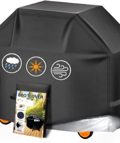 Aoretic Grill Cover. 58Inch BBQ Gas Grill Cover. Waterproof.Anti-Uv Material with Hook-And-Loop and Adjustable Rope for Weber Char-Broil Monument. Brinkmann Dyna-Glo Nexgrill Megamaster MASTERCOOK