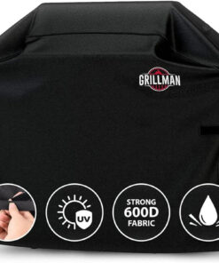 Grillman Premium Grill Cover for Outdoor Grill. BBQ Cover. Rip-Proof. Waterproof. Large Top Heavy Duty Grill Cover for outside Grill. Barbecue Cover & Gas Grill Covers (58 L X 24 W X 48 H. Black)