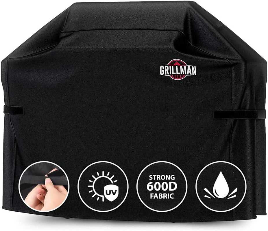 Grillman Premium Grill Cover for Outdoor Grill. BBQ Cover. Rip-Proof. Waterproof. Large Top Heavy Duty Grill Cover for outside Grill. Barbecue Cover & Gas Grill Covers (58 L X 24 W X 48 H. Black)