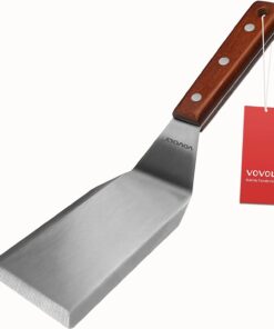 Professional Metal Spatula for Cast Iron Skillets and Flat Top Grills. Full Tang Wooden Handle.1.8Mm Thick Stainless Steel Blade. Smash Burger Spatula Turner for Flipper. Cooking. BBQ. 5 Inch X 3 Inch