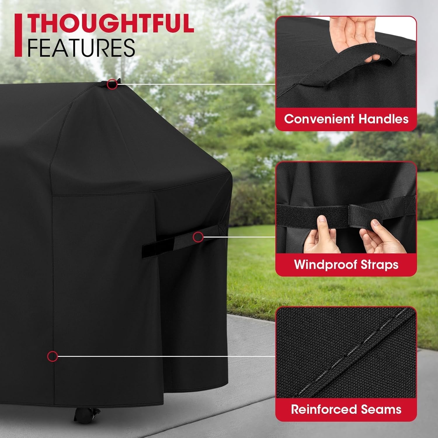 Unicook 52 Inch Grill Cover for Weber Spirit 200 and 300 Series. Gas BBQ Cover for Outdoor Grill. Heavy Duty Waterproof Fade Resistant. Compared to Weber 7106 - Image 5