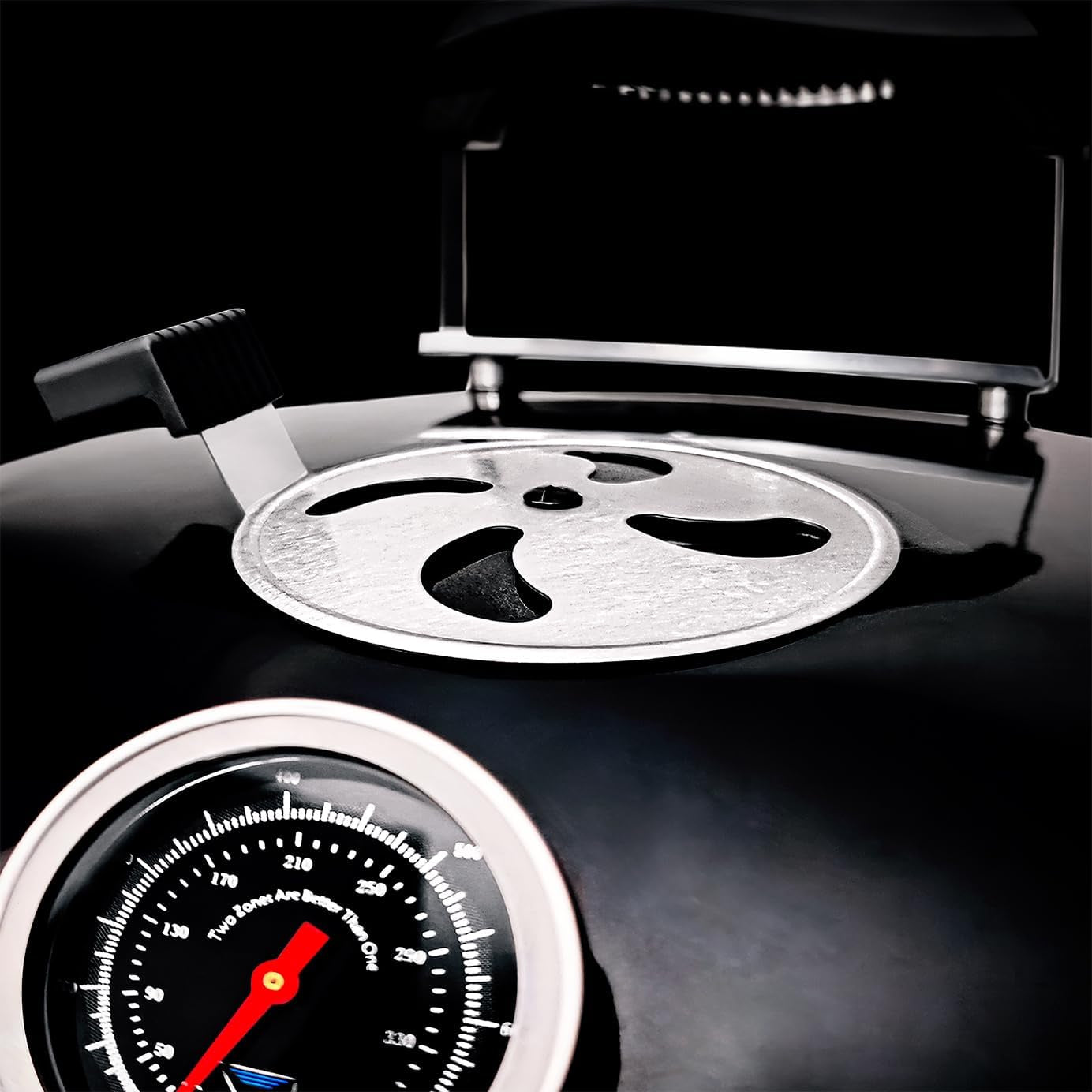 Sns Grills Original Kettle Charcoal Grill with Patented Slow 'N Sear Deluxe Insert and Easyspin Grate for Two-Zone Cooking. Low 'N Slow Smoking and Bbqing - Black 22-Inch - Image 2