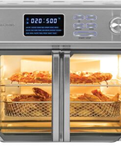 Kalorik MAXX Air Fryer Oven. 26 Quart 10-In-1 Countertop Toaster Oven & Air Fryer Combo - Fry. Bake. Roast. Rotisserie. & More. Large Glass French Doors & 9 Accessories. 1700-Watts. Stainless Steel