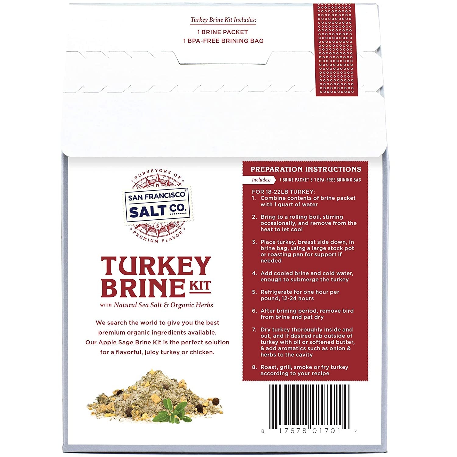 Organic Turkey Brine Kit - 16 Oz. Apple Sage with Brine Bag by San Francisco Salt Company - Image 3
