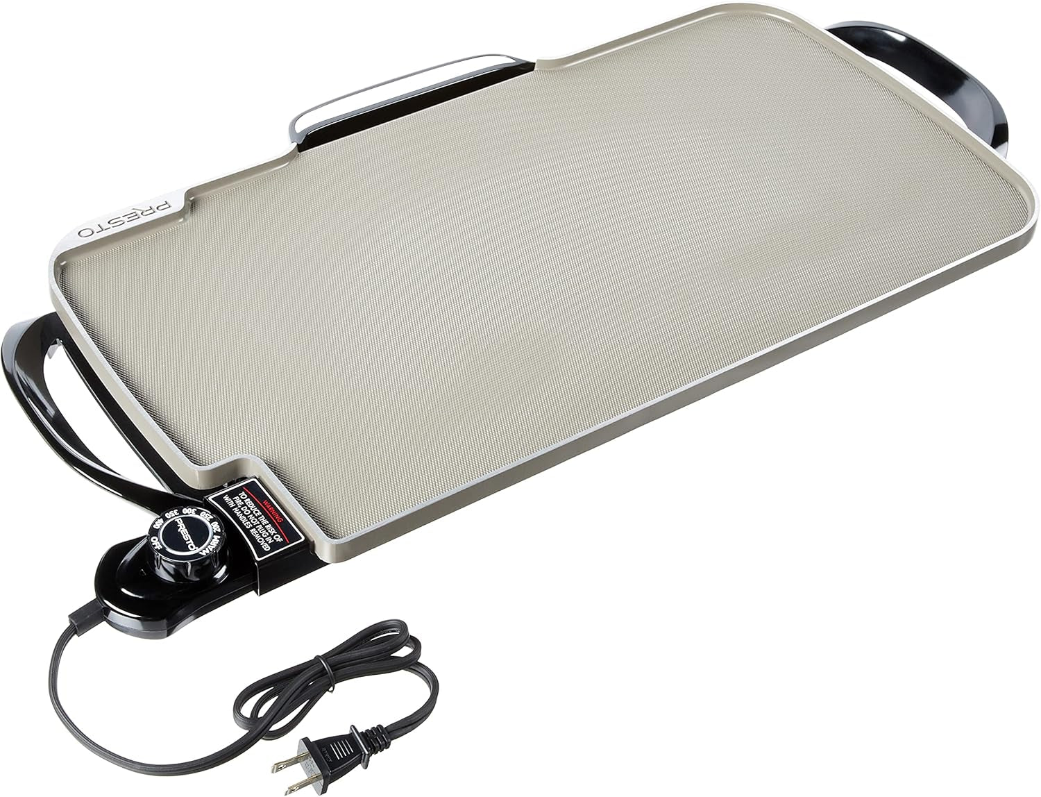 Presto 07062-22-Inch Ceramic Removable Handles Electric Griddle. Grey Ceramic - Image 4