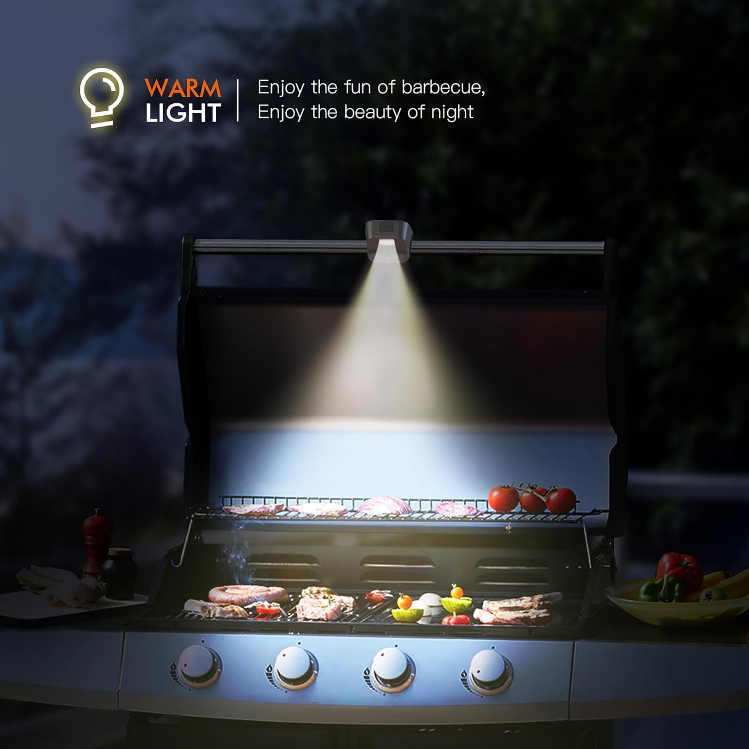 Grill Ligt. Barbecue eat-Resistant round andle Ligt wit Gravity Sensor. andle Diameter of 1.25In. Applicable to BBQ - Image 2