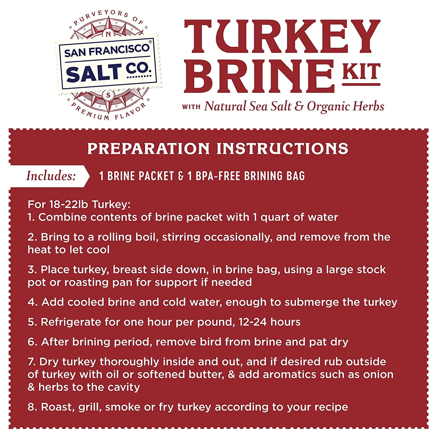 Organic Turkey Brine Kit - 16 Oz. Apple Sage with Brine Bag by San Francisco Salt Company - Image 7