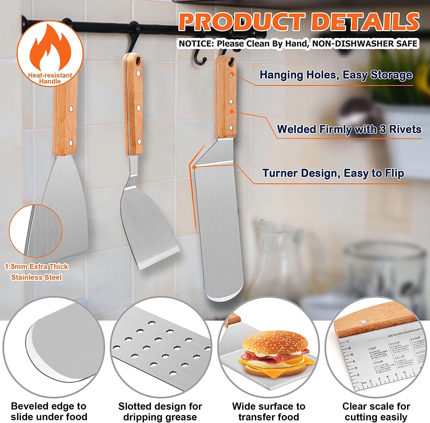 Griddle Accessories Set of 18. Stainless Steel Flat Top Grilling Accessory Outdoor Camping BBQ Cooking Tools. with Grill Spatulas. Scraper. Melting Dome. Burger Turner. Portable Carrying Bag - Image 2