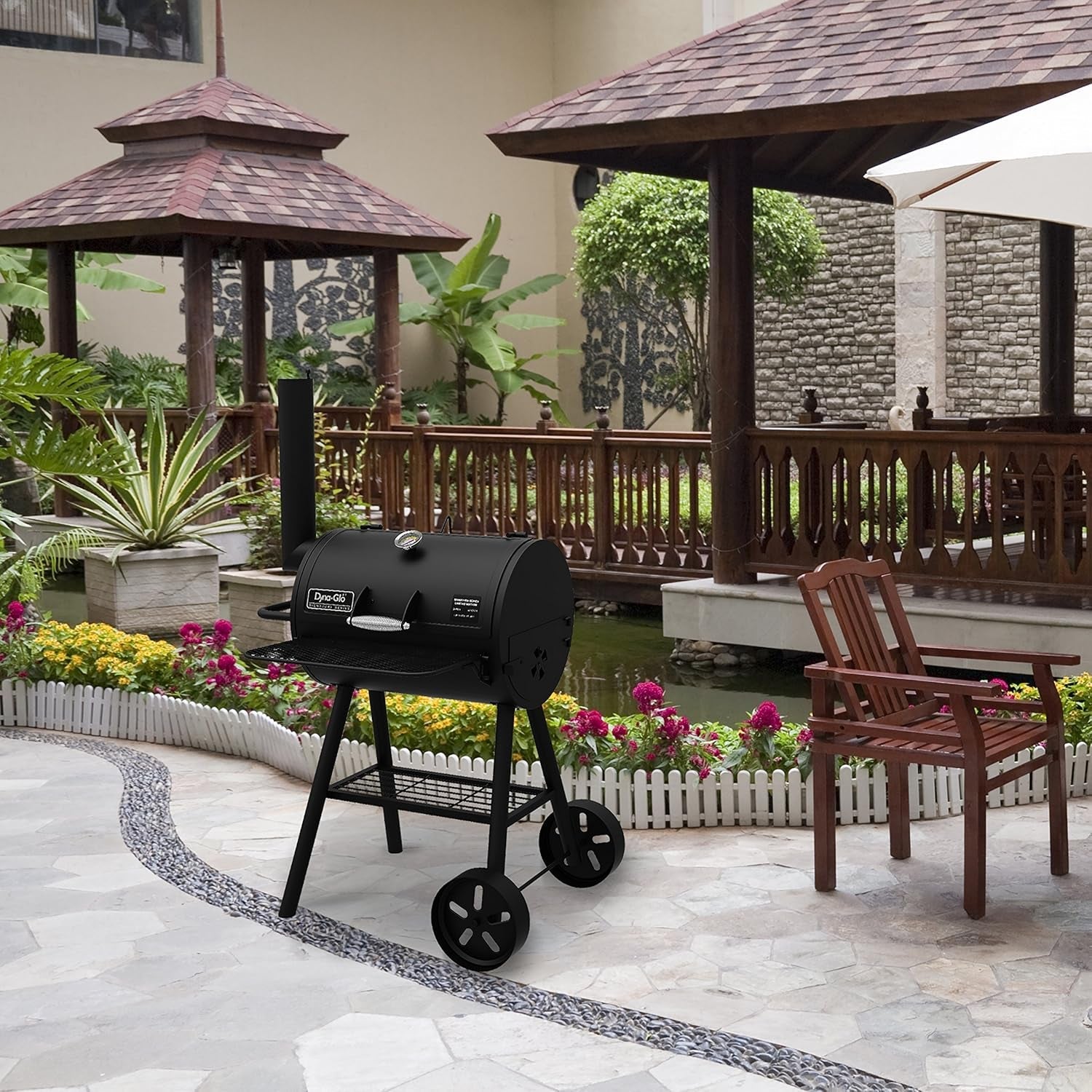 Dyna-Glo Signature Series DGSS443CB-D Heavy-Duty Compact Barrel Charcoal Grill. Black Powder Coat - Image 9