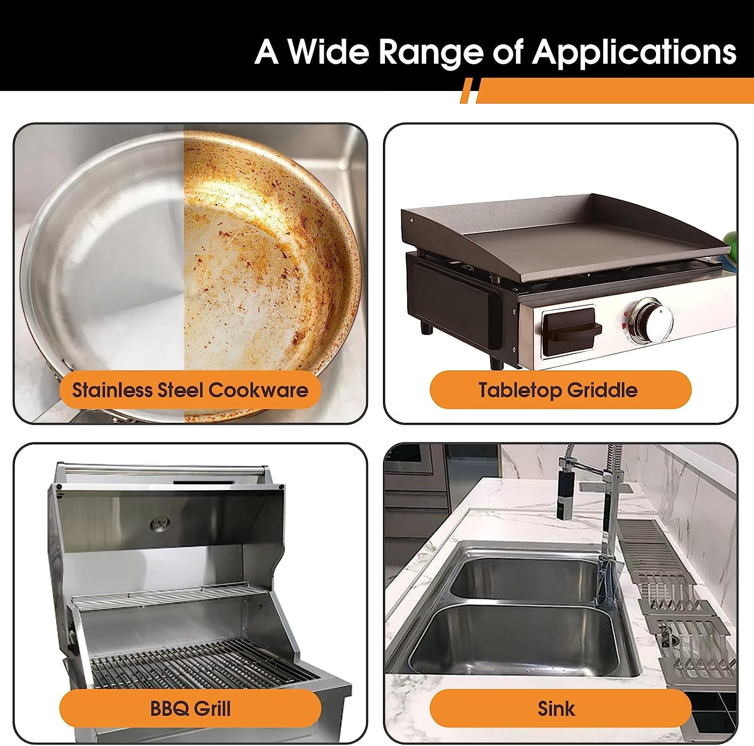 Heavy Duty Grill Cleaner. Grill Cleaning Bricks with Handle. Pumice Griddle Cleaning Stone Removing Stains for BBQ. Swimming Pool. Sink(4 Pack) - Image 3