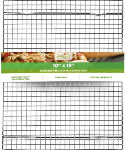 Spring Chef Cooling Rack & Baking Rack - Heavy Duty 100% Stainless Steel Cookie Cooling Racks. Wire Rack for Baking. Oven Safe 10 X 15 Inches Fits Jelly Roll Pan - Grill Racks for Cooking and Baking