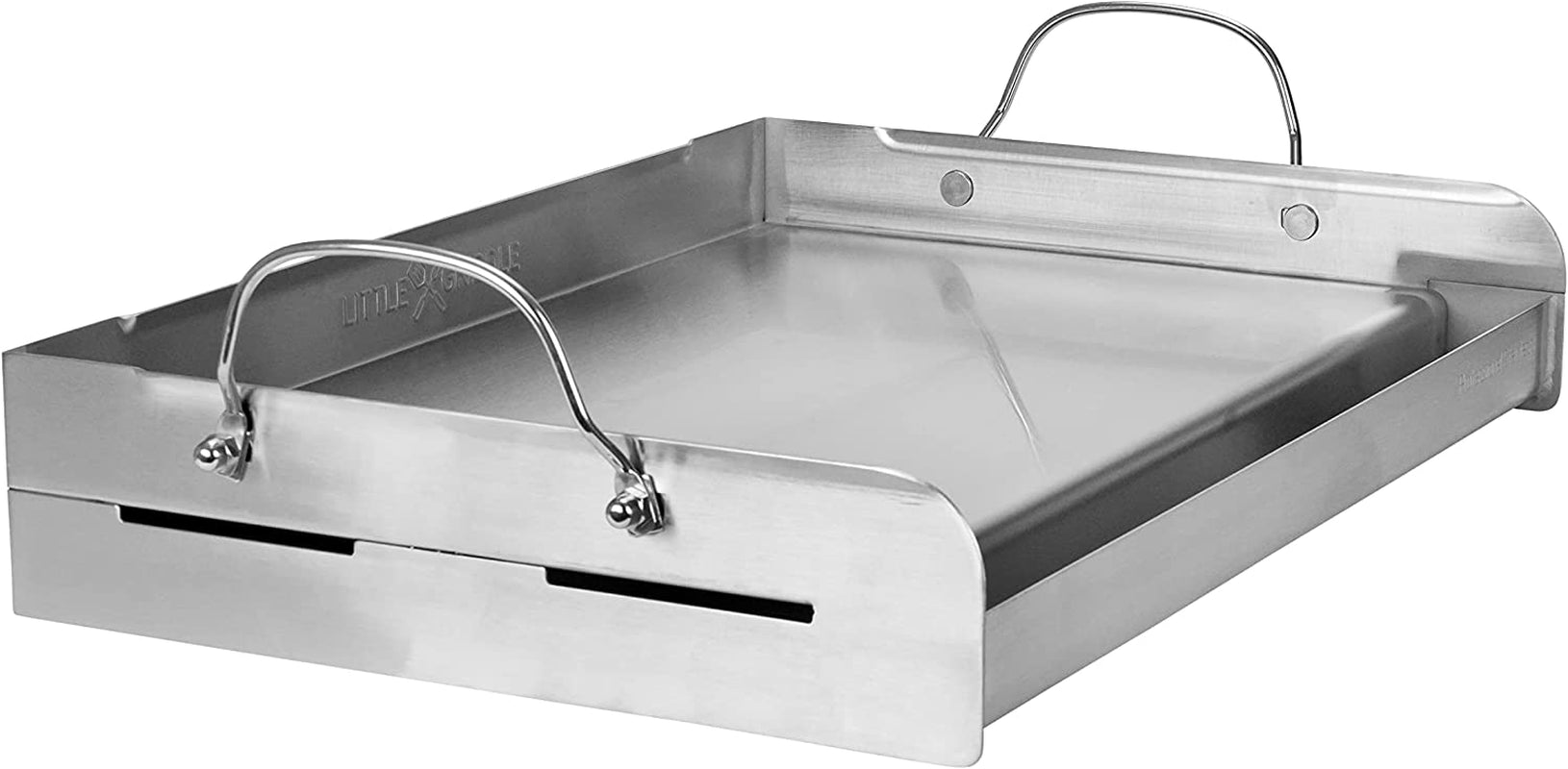 Griddle-Q GQ230 100% Stainless Steel Professional Quality Griddle with Even Heat Cross Bracing and Removable Handles for Charcoal/Gas Grills. Camping. Tailgating. Parties (25X16X6.5) - Image 4