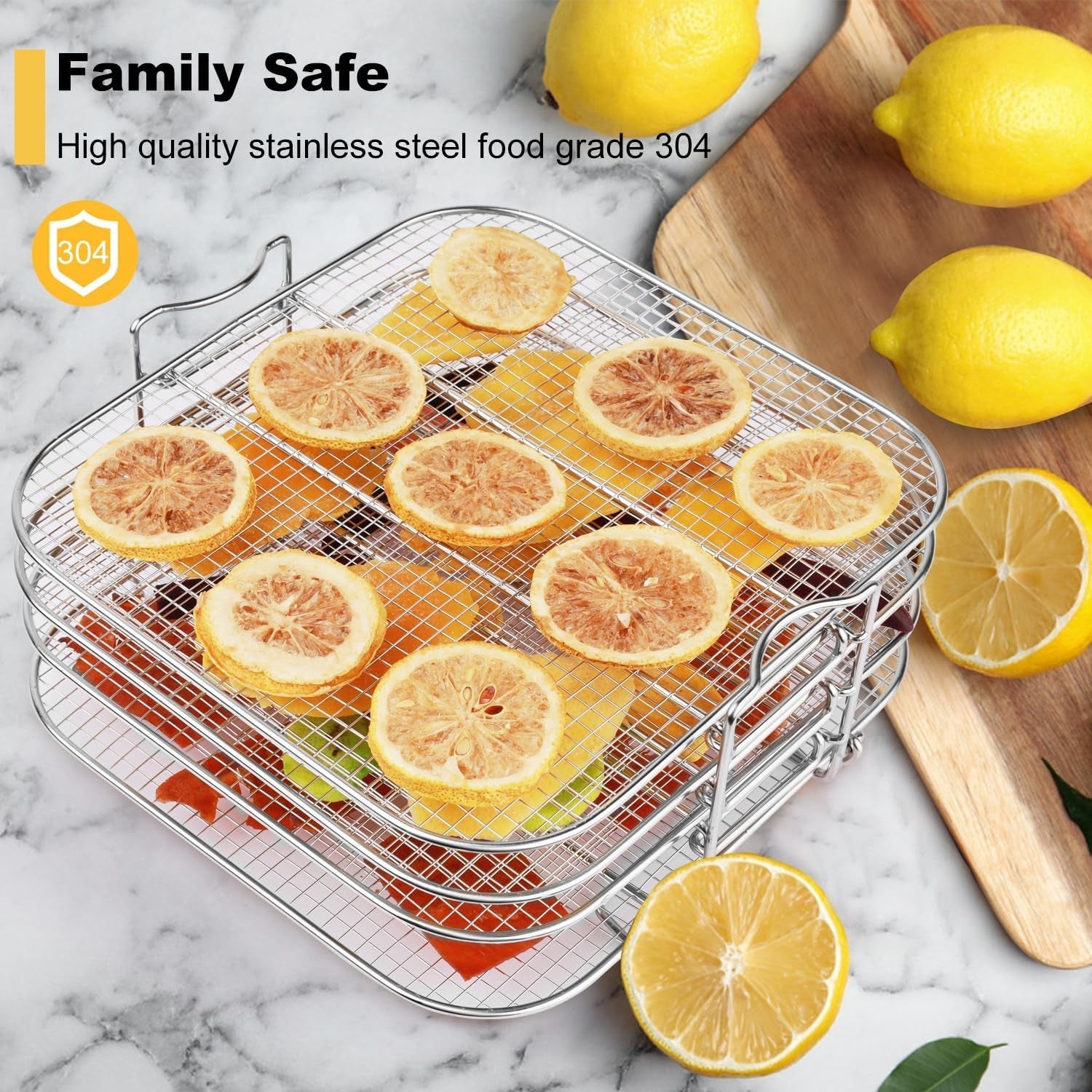 Dehydrator Rack Stainless Steel Stand Accessories Compatible with Instant Vortex plus 6 Quart Air Fryer. Ninja Foodie Grill. Chefman 8 Quart Air Fryer. 4 Layers - Image 4