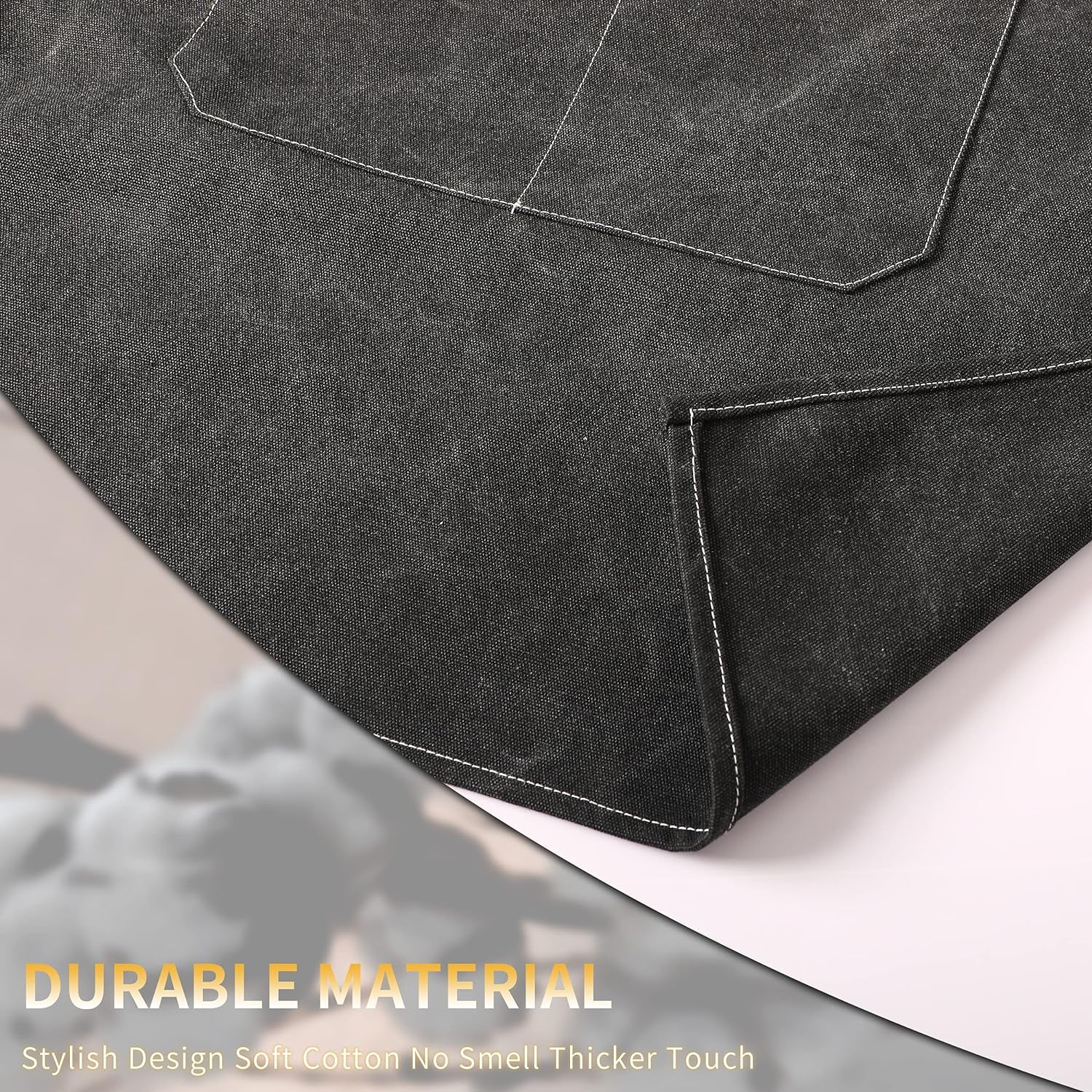 Canvas Cross Back Chef Cotton Aprons for Men Women with Large Pockets - Image 6