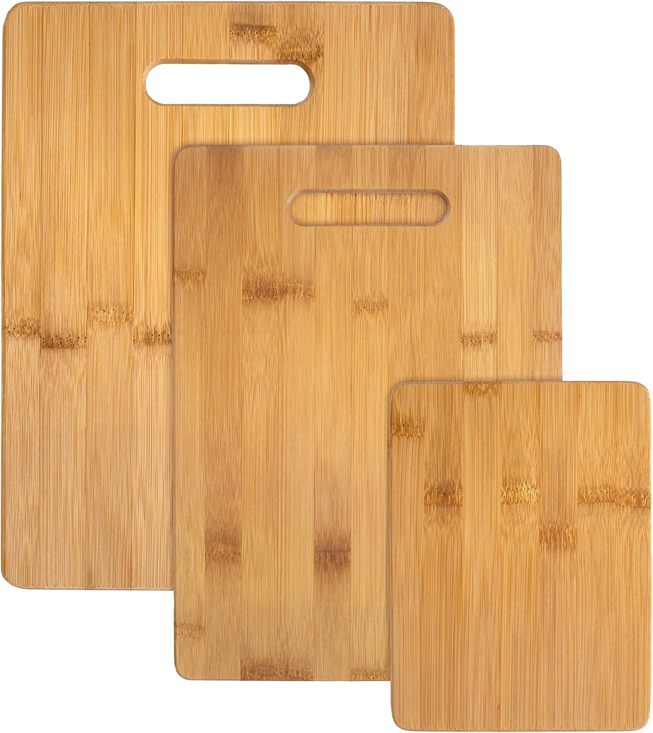 Totally Bamboo 3-Piece Bamboo Cutting Board Set – Reversible Kitchen Boards for Chopping. Cheese & Serving | Durable. Eco-Friendly Wood Cutting Boards