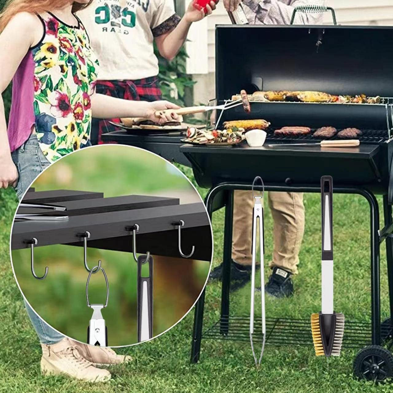 Double Sided Grill Cleaning Brush and Scraper. 16.5 BBQ Brush. Barbecue Cleaner with Stainless & Brass Bristles. Grilling Grate Cleaner. Safe Grill Accessories for Cast Iron/Stainless Steel Grate - Image 7