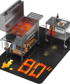 Extra Large 80X48 Inch Grill Mat for Outdoor under BBQ. Griddle. Charcoal. Flat Top. Smoker. Stove. Wood Deck & Patio Protective Mat. Indoor Fireplace Mats. Front Back Sides Fireproof Waterproof Pad