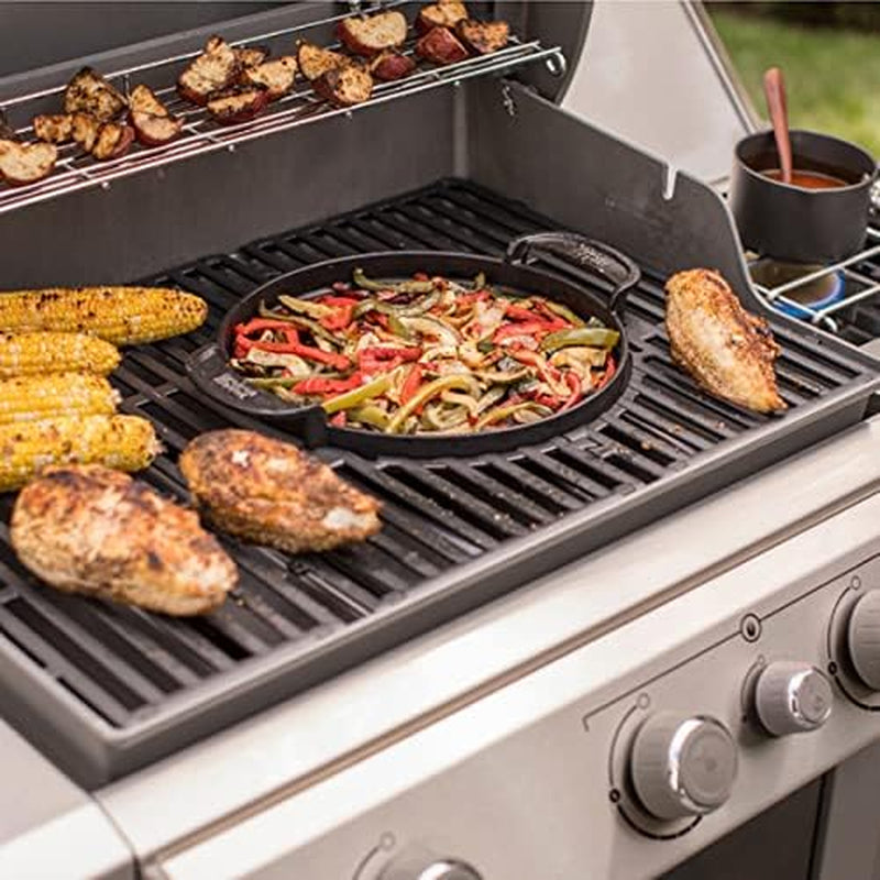 Qulimetal 7421 Gourmet BBQ System Griddle for Weber 22 1/2 Inch Charcoal Grills. Cast Iron Griddle Weber Original Kettle Premium 22.5'' Smokers. Performer Premium Grill - Image 6