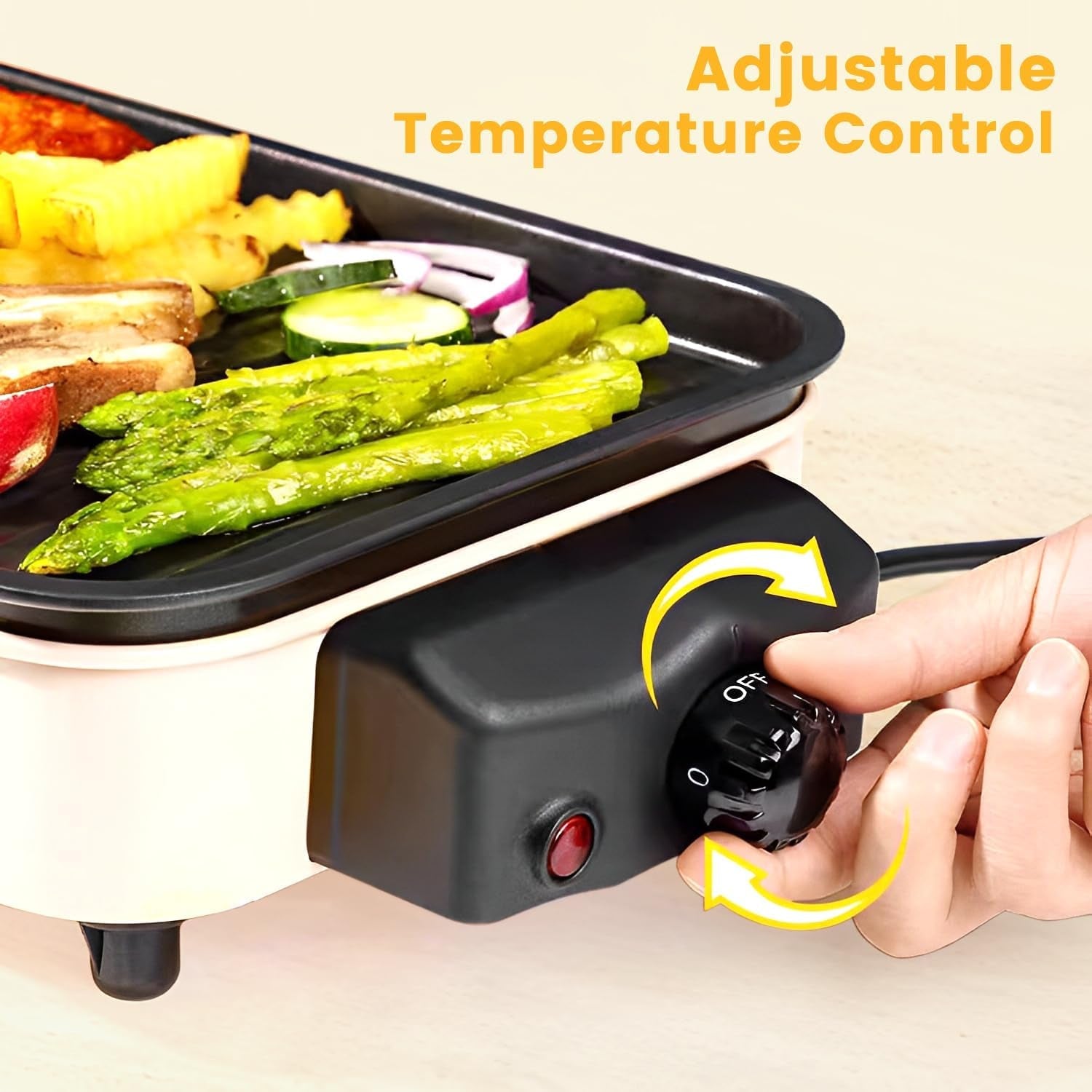 Electric Indoor Grill 1500W. YOHAWJAN 2 in 1 Smokeless Indoor Grills with Non-Stick Removable Grill & Griddle Plate. Temperature Control. Portable Korean BBQ Grill with 3 Raclette Cheese Pans - Image 4