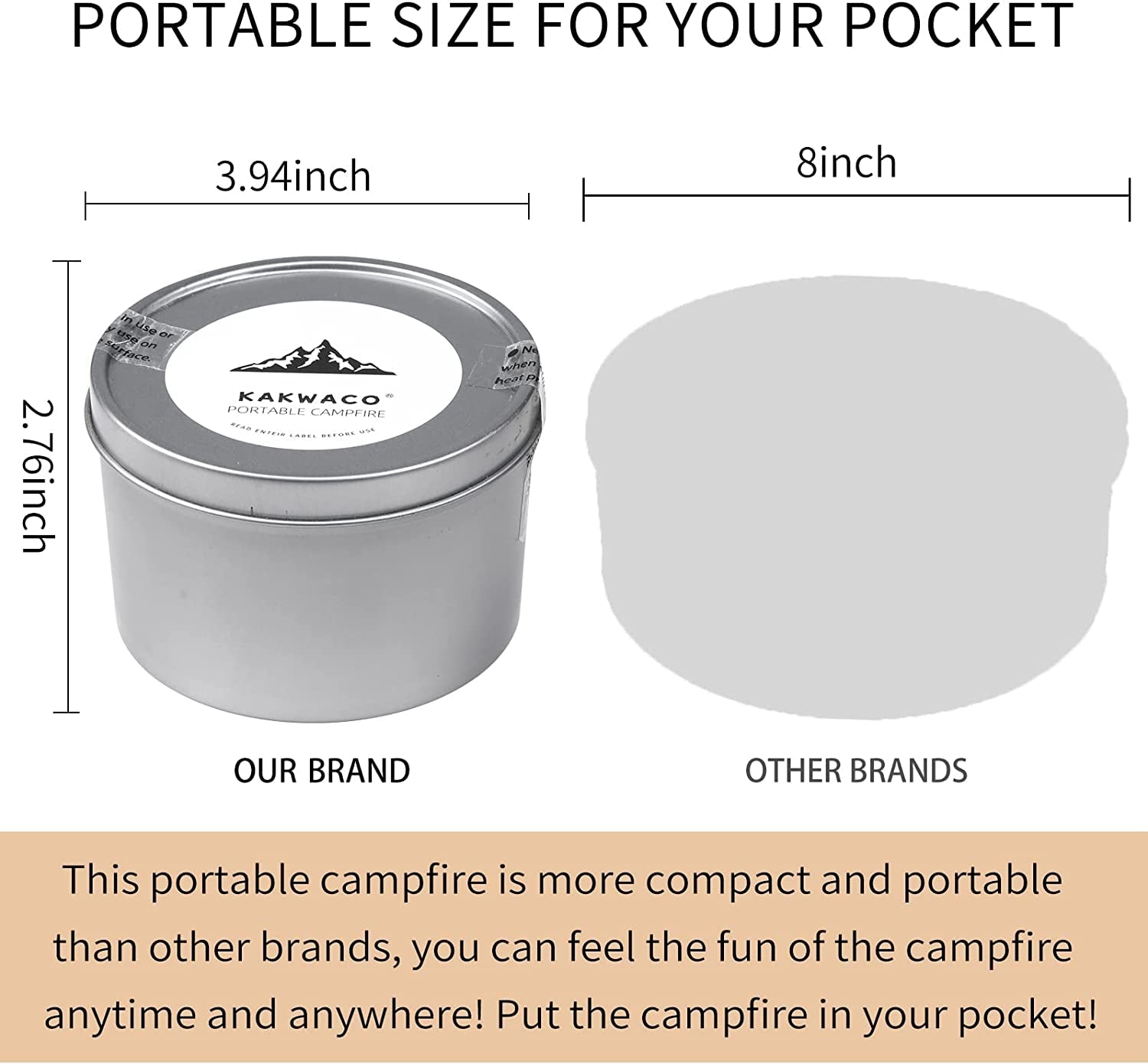 2 Pack Portable Campfire. Portable Fire Pit for Camping. 3-5 Hours of Burn Time Campfire in a Can for Picnics. Cooking and Party - Image 2
