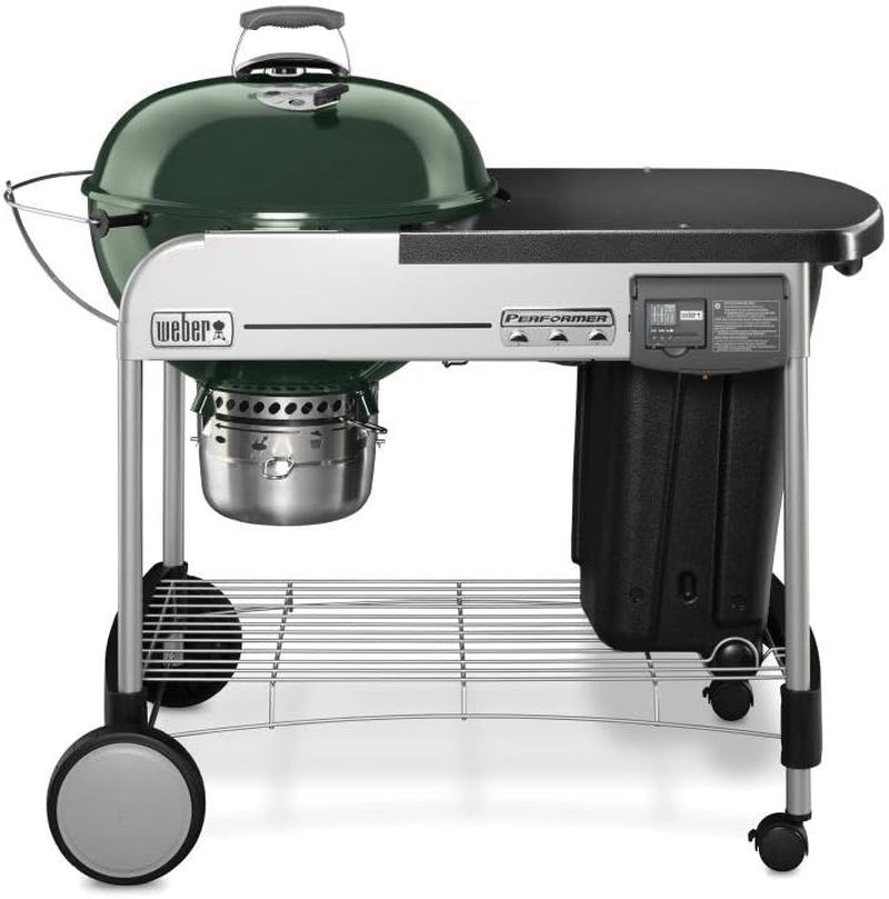 Weber Performer Deluxe Charcoal Grill. 22-Inch. Touch-N-Go Gas Ignition System. Green - Image 2