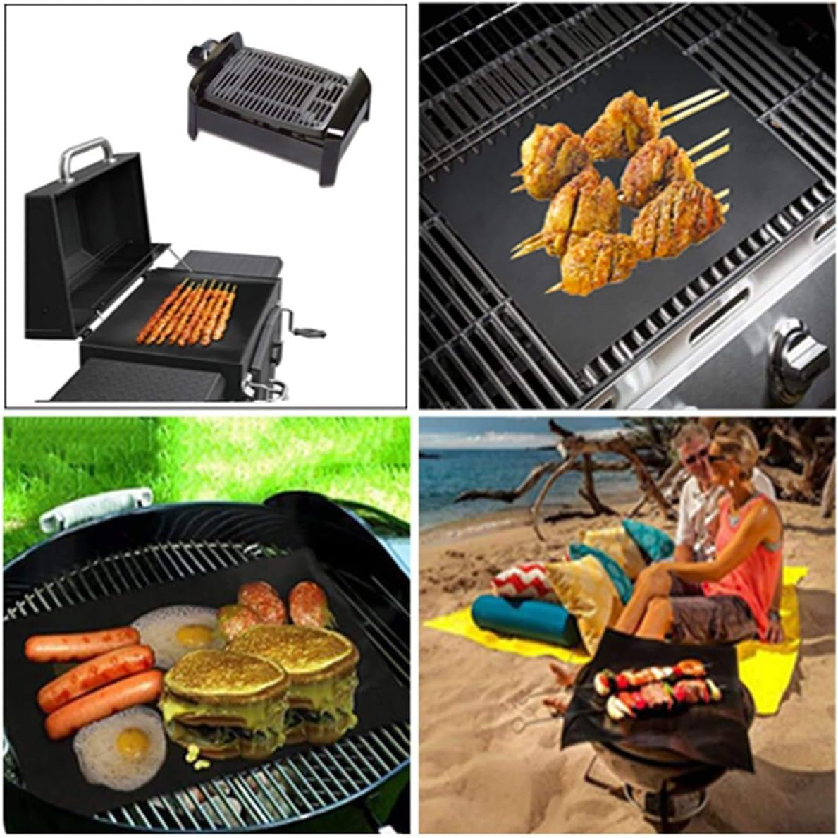 YRYM HT Grill Mats for Outdoor Grill -Set of 5 Nonstick BBQ Grill Mat 15.75 X 13. Reusable & Heavy Duty under Grill Mat. Easy to Clean. Works for Gas. Charcoal. Electric Grill - Image 7