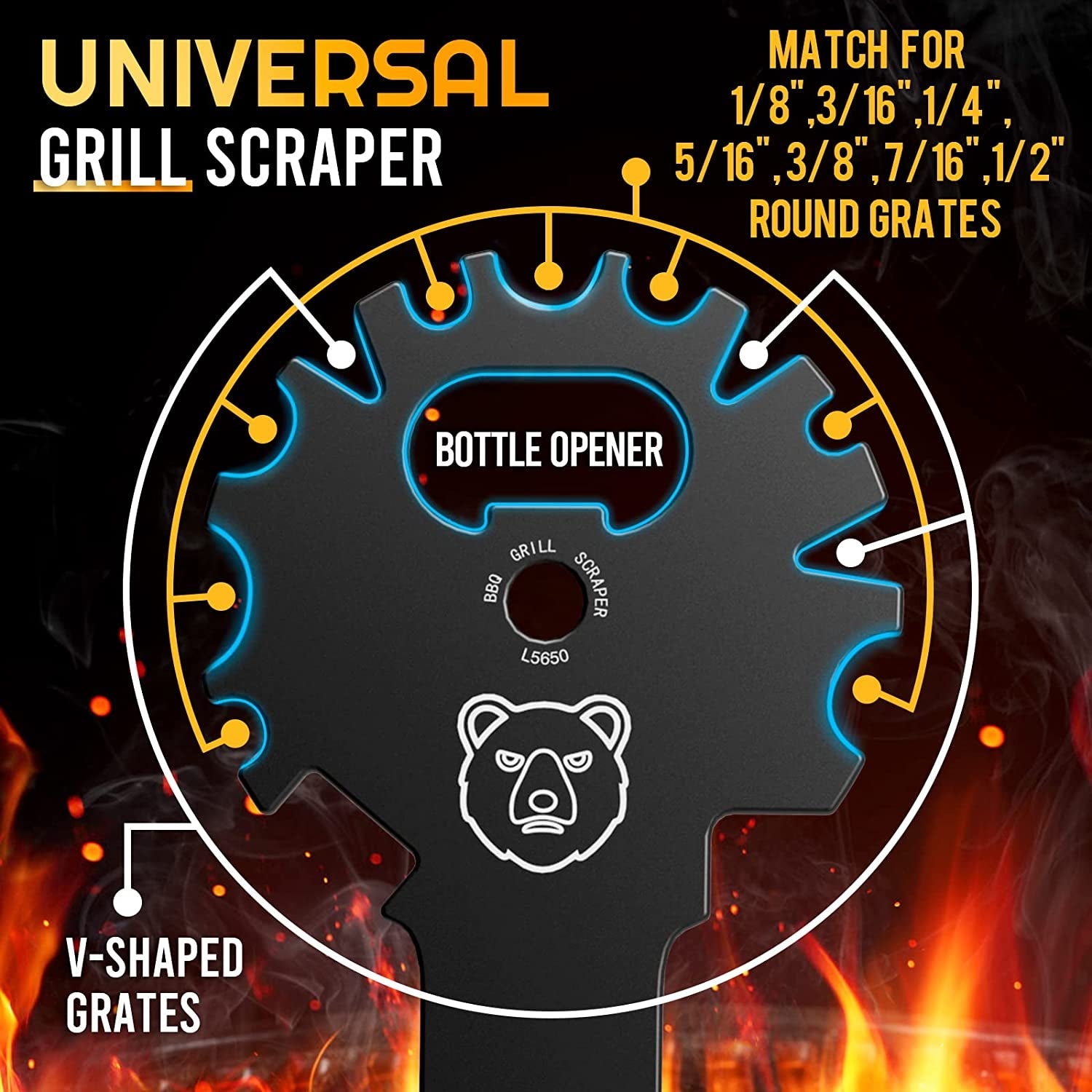 Grilling Gifts for Men BBQ Grill Scraper - Christmas Stocking Stuffers for Men Women Grill Accessories Cleaner Scraper Cool Stuff Gadgets for Teens Adults Husband Dad Birthday Gifts Kitchen Gadgets - Image 4