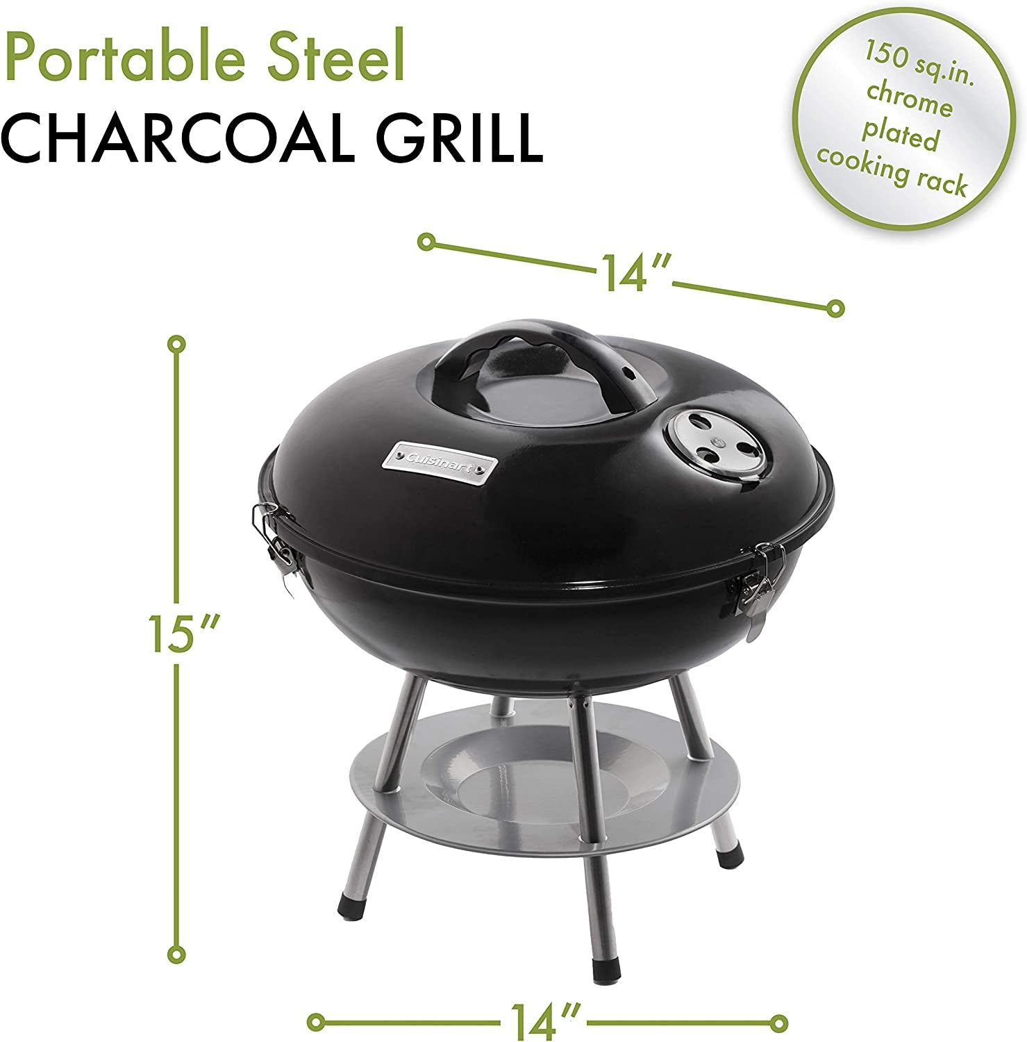 Cuisinart CCG-190 Portable Charcoal Grill. 14-Inch. Black - Image 6