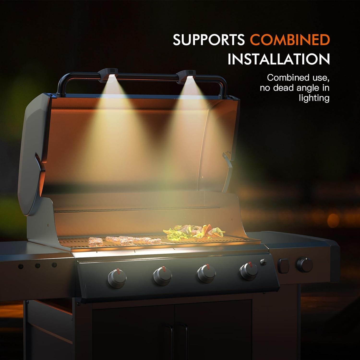 Grill Ligt. Barbecue eat-Resistant round andle Ligt wit Gravity Sensor. andle Diameter of 1.25In. Applicable to BBQ - Image 7