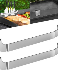 10 Inch Griddle Spatula Holder Magnetic Design. Stainless Steel Grill Barbecue Tool Rack. Griddle Accessories for Blackstone Flat Top Griddle and Other Grill Griddles (2 Pcs)