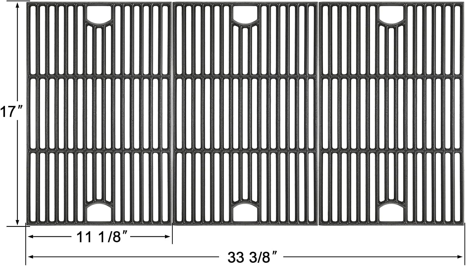 Hisencn 17 Inch Grill Cooking Grates for Homedepot Nexgrill 720-0896 720-0896B 720-0896C 720-0896CP 720-0896E. Cast Iron Grate Grill Grid Replacement Parts for Nexgrill 720-0898 720-0898A. 3 Pack - Image 2