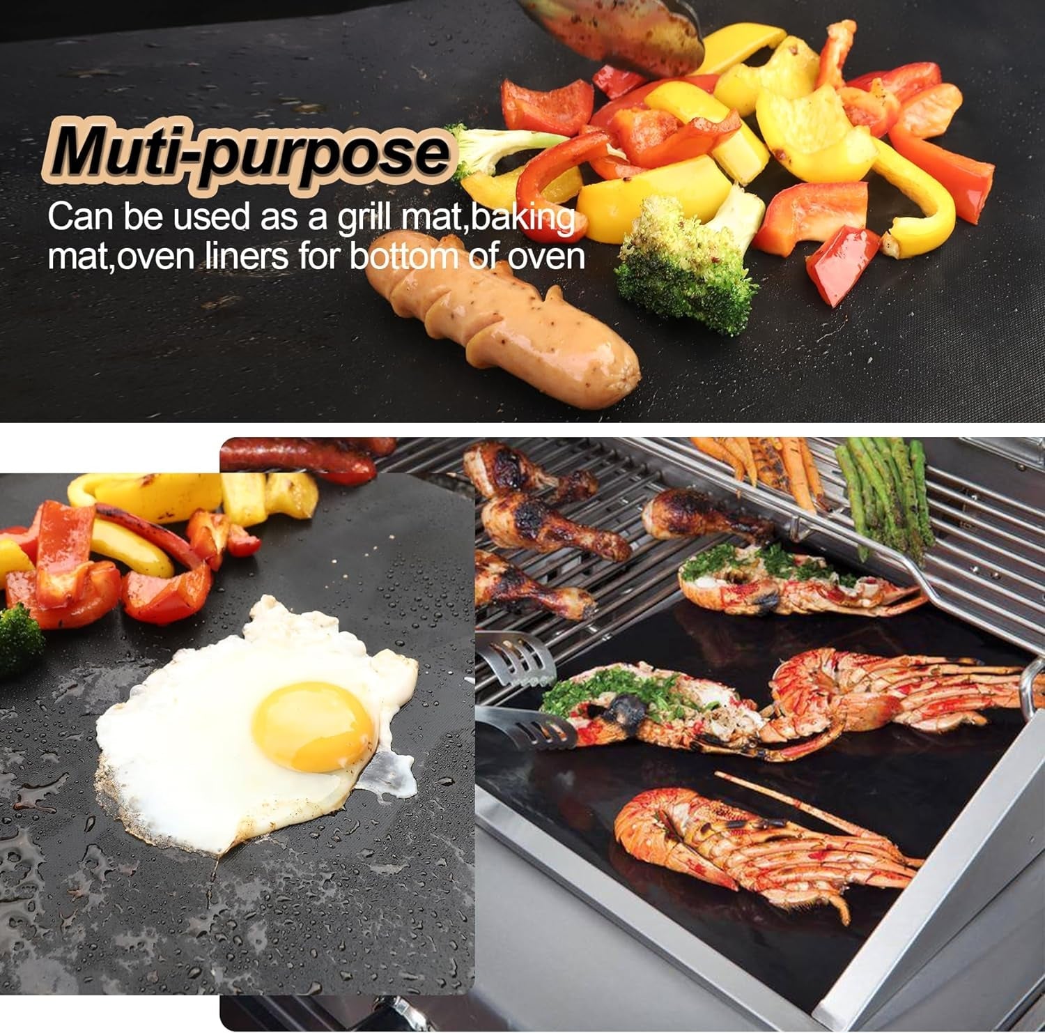 Ubeesize Grill Mats for Outdoor Grill Set of 6 - Heavy Duty Non-Stick BBQ Grilling Mat & Oven Liner. Reusable. Easy to Clean - Works on Oven. Gas. Charcoal. and Electric BBQ - 15.75 X 13 Inch - Image 7