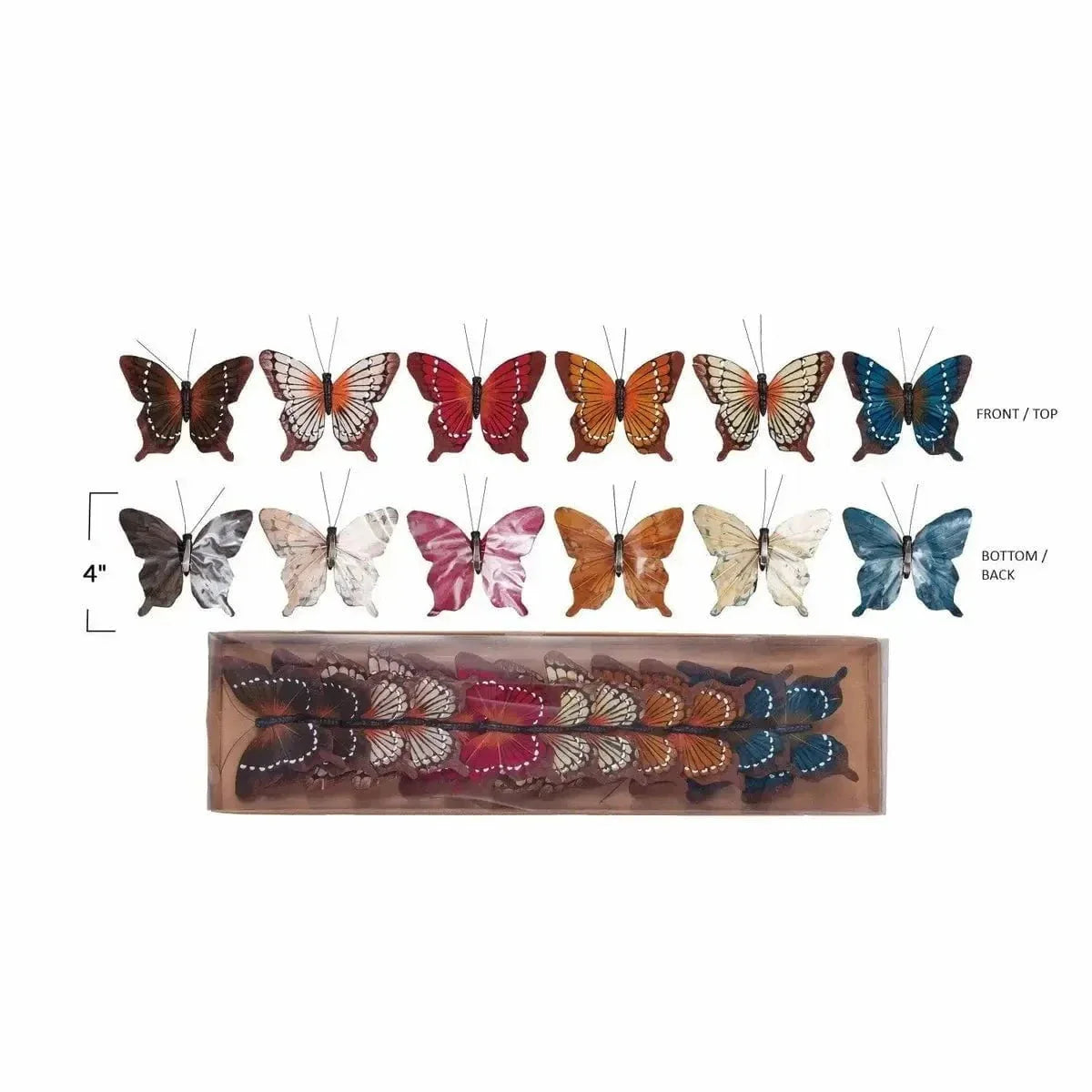 Fabric Butterfly Clip-on Ornaments. Boxed Set of 12 - Image 2
