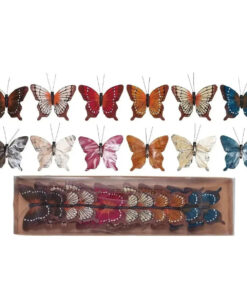 Fabric Butterfly Clip-on Ornaments. Boxed Set of 12