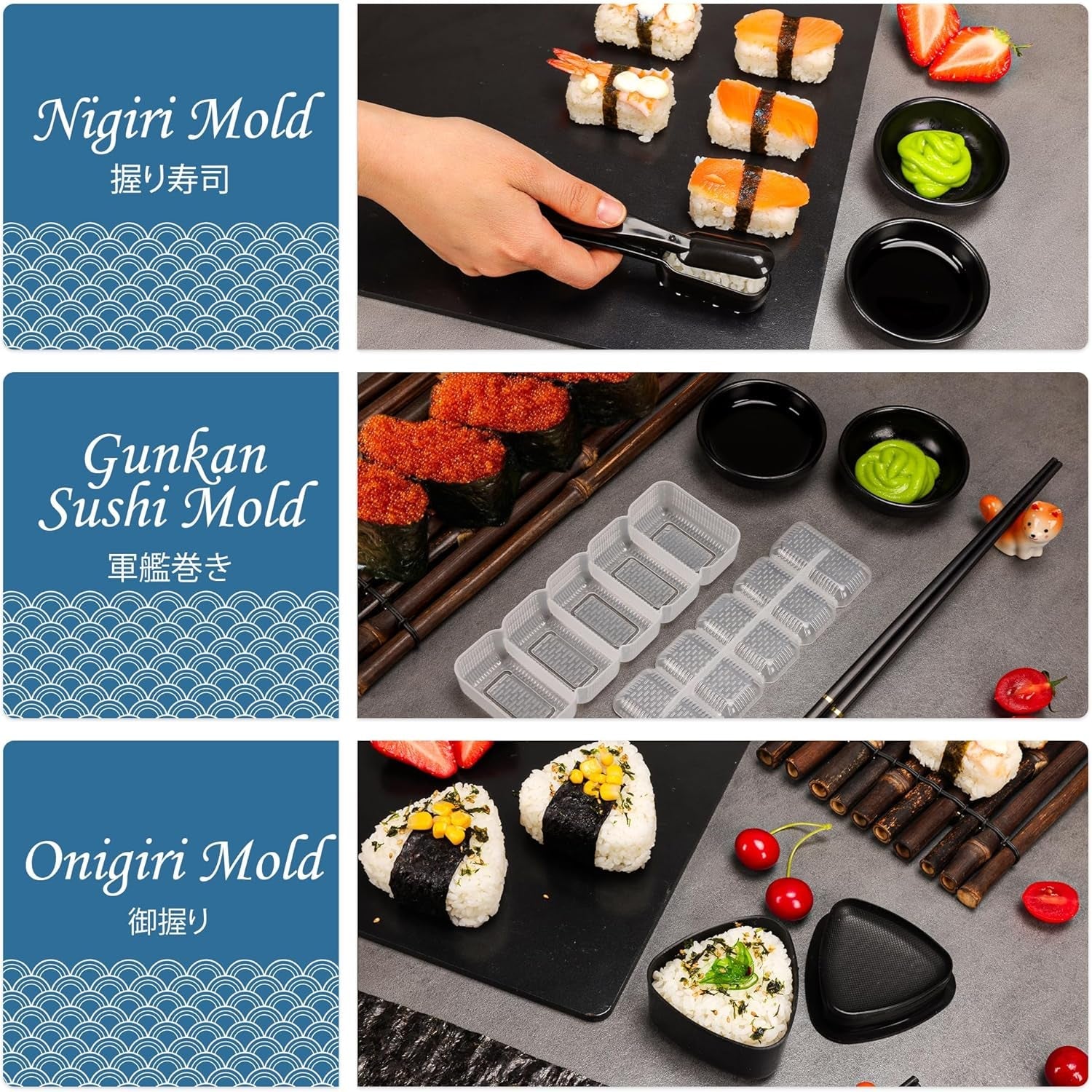 FUNGYAND Sushi Making Kit – 32‑in‑1 Set with Bazooka Roller. Nigiri Press. Bamboo Mats. Rice Molds & More - Image 3