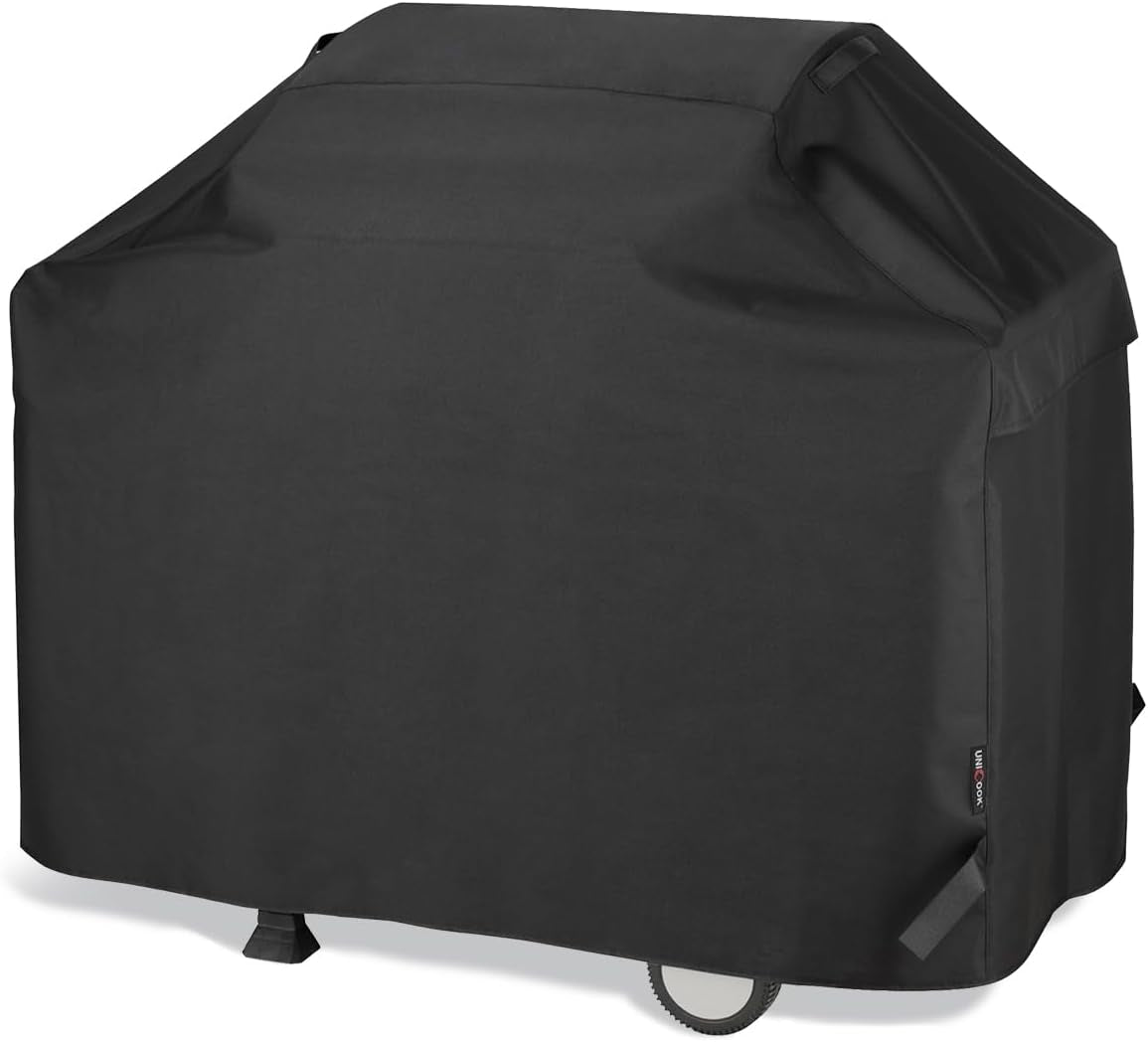 Unicook Grill Cover 55 Inch. Heavy Duty Waterproof Barbecue Gas Grill Cover. Fade and UV Resistant BBQ Cover. Durable Barbecue Cover. Compatible for Weber Char-Broil Nexgrill Grills and More